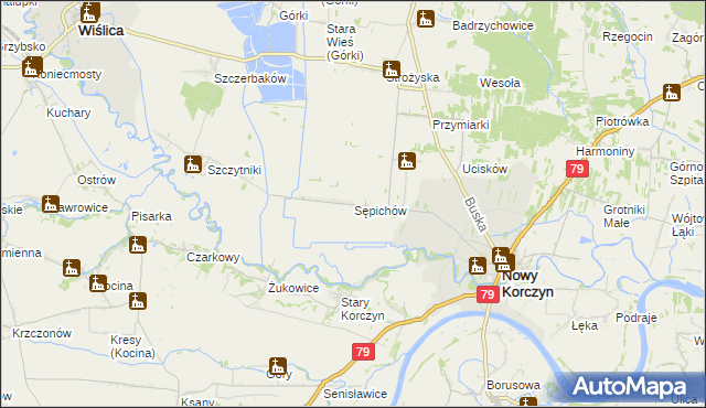 mapa Sępichów, Sępichów na mapie Targeo