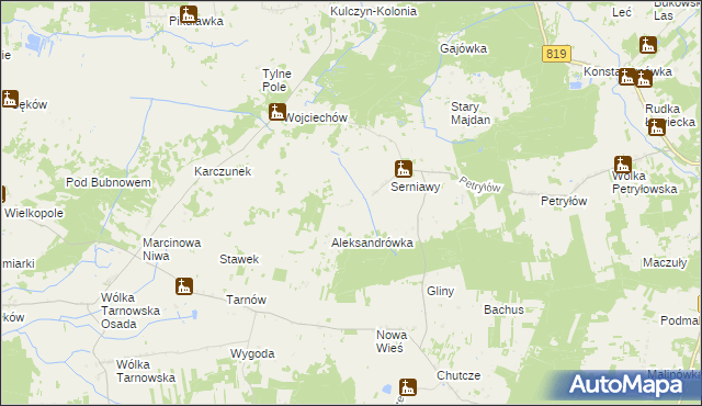 mapa Serniawy-Kolonia, Serniawy-Kolonia na mapie Targeo