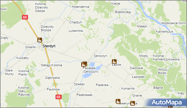 mapa Seroczyn gmina Sterdyń, Seroczyn gmina Sterdyń na mapie Targeo