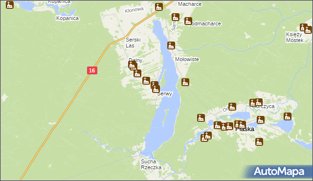 mapa Serwy, Serwy na mapie Targeo