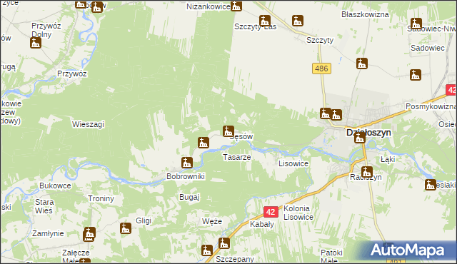 mapa Sęsów, Sęsów na mapie Targeo