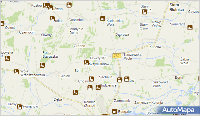 mapa Sewerynów gmina Przytyk, Sewerynów gmina Przytyk na mapie Targeo