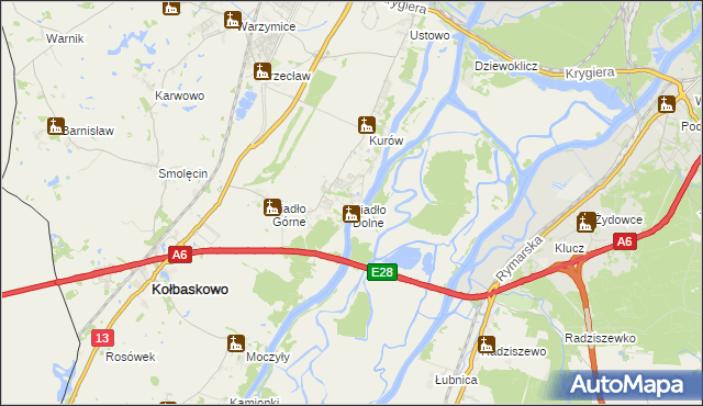 mapa Siadło Dolne, Siadło Dolne na mapie Targeo