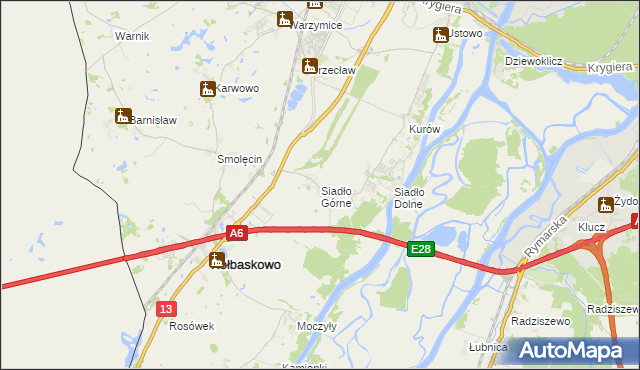 mapa Siadło Górne, Siadło Górne na mapie Targeo