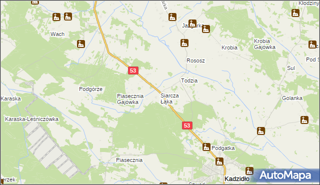 mapa Siarcza Łąka, Siarcza Łąka na mapie Targeo