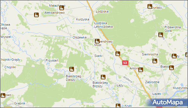 mapa Siarki, Siarki na mapie Targeo