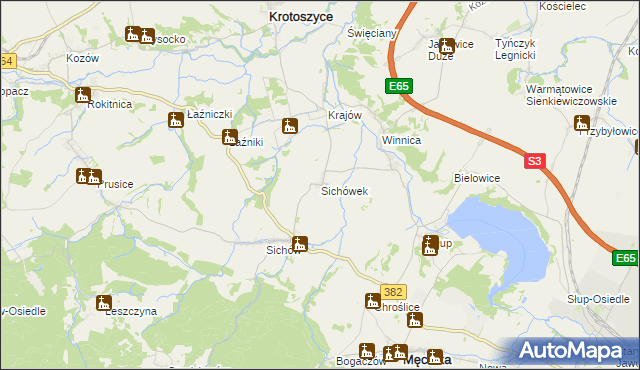 mapa Sichówek, Sichówek na mapie Targeo