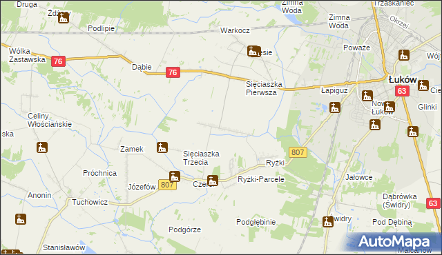 mapa Sięciaszka Druga, Sięciaszka Druga na mapie Targeo