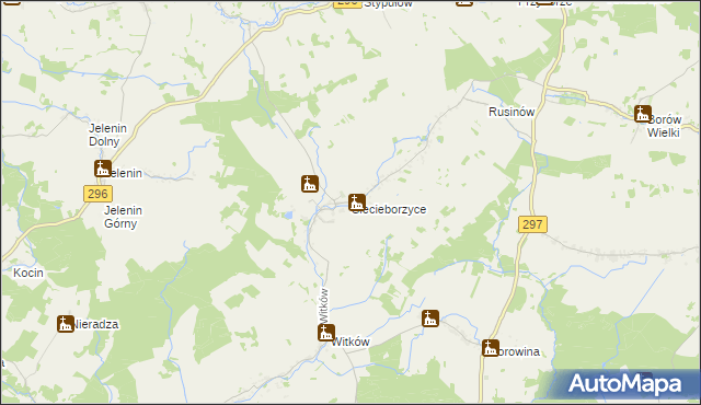 mapa Siecieborzyce, Siecieborzyce na mapie Targeo