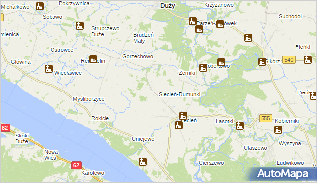mapa Siecień-Rumunki, Siecień-Rumunki na mapie Targeo