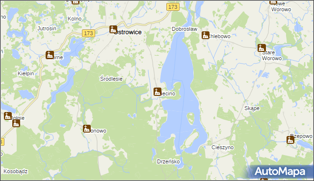 mapa Siecino, Siecino na mapie Targeo