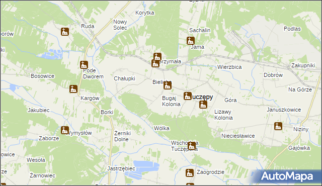 mapa Sieczków gmina Tuczępy, Sieczków gmina Tuczępy na mapie Targeo