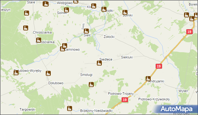 mapa Siedlece, Siedlece na mapie Targeo
