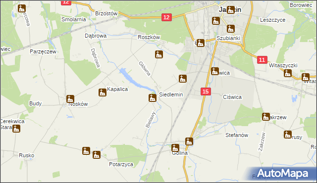 mapa Siedlemin, Siedlemin na mapie Targeo