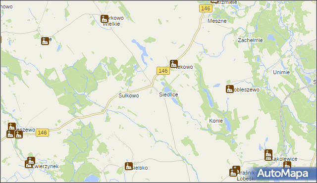 mapa Siedlice gmina Radowo Małe, Siedlice gmina Radowo Małe na mapie Targeo