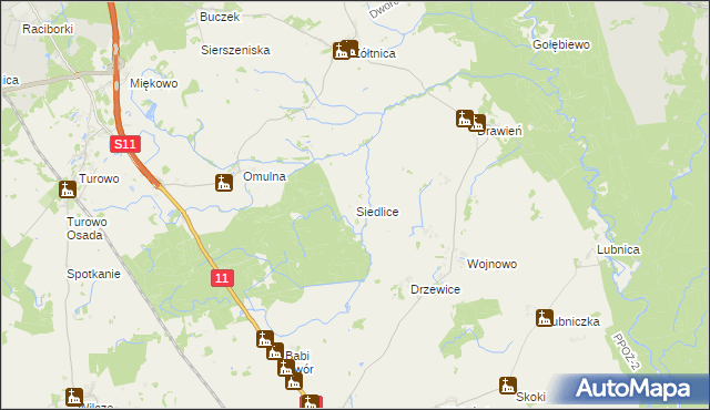 mapa Siedlice gmina Szczecinek, Siedlice gmina Szczecinek na mapie Targeo