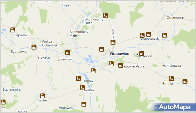 mapa Siedlisko gmina Grabowiec, Siedlisko gmina Grabowiec na mapie Targeo