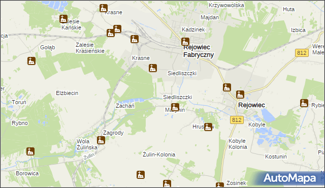 mapa Siedliszczki gmina Rejowiec, Siedliszczki gmina Rejowiec na mapie Targeo