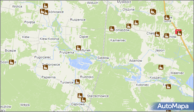 mapa Siedlów, Siedlów na mapie Targeo