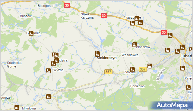 mapa Siekierczyn, Siekierczyn na mapie Targeo