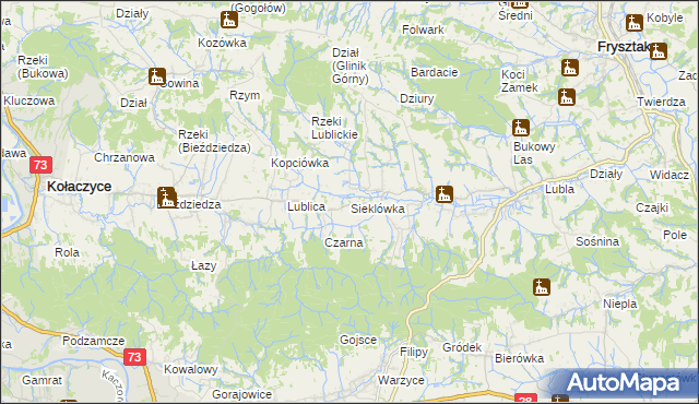 mapa Sieklówka, Sieklówka na mapie Targeo