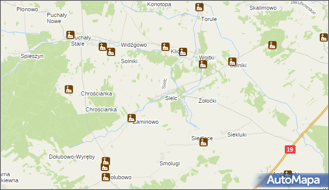 mapa Sielc gmina Boćki, Sielc gmina Boćki na mapie Targeo