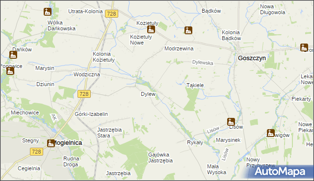 mapa Sielec gmina Goszczyn, Sielec gmina Goszczyn na mapie Targeo