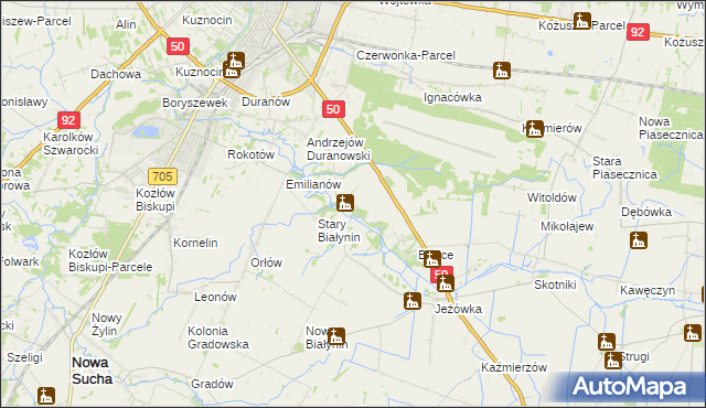 mapa Sielice, Sielice na mapie Targeo