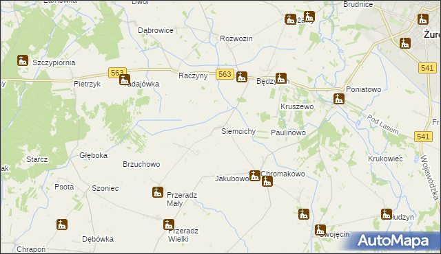 mapa Siemcichy, Siemcichy na mapie Targeo