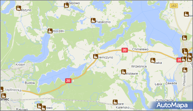 mapa Siemczyno, Siemczyno na mapie Targeo