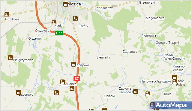 mapa Siemiątki, Siemiątki na mapie Targeo
