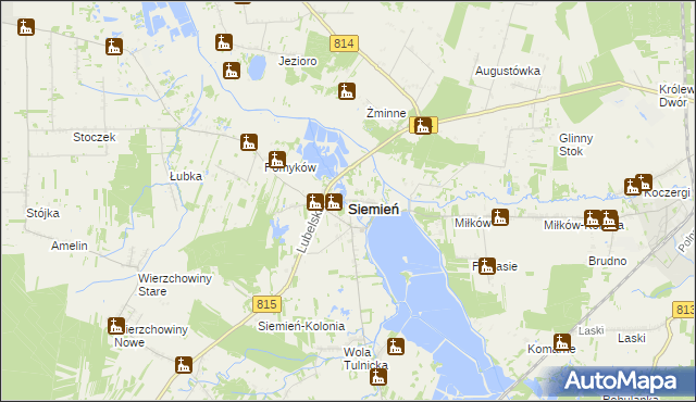 mapa Siemień, Siemień na mapie Targeo