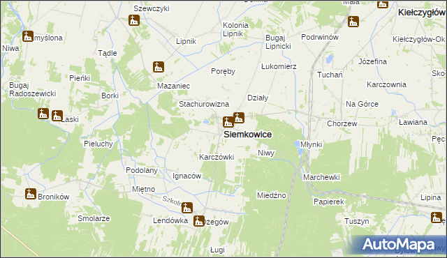 mapa Siemkowice, Siemkowice na mapie Targeo