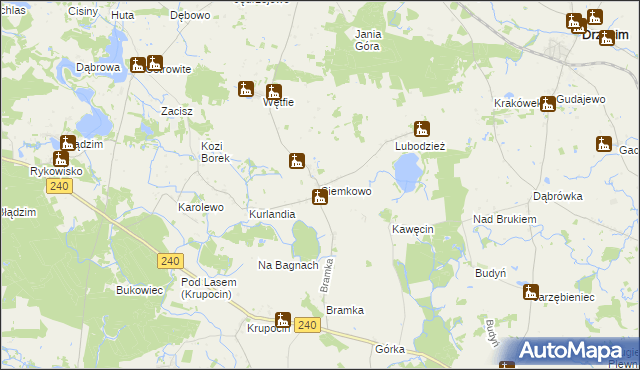 mapa Siemkowo, Siemkowo na mapie Targeo