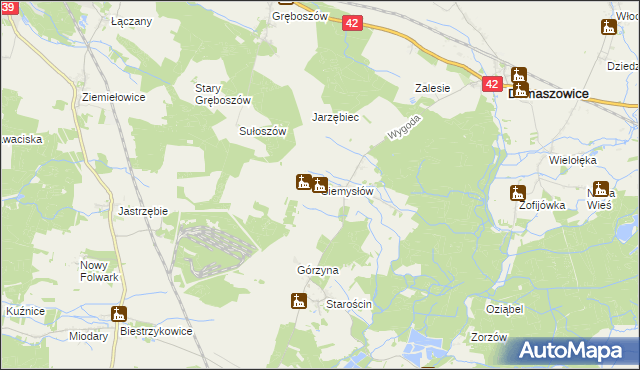 mapa Siemysłów, Siemysłów na mapie Targeo