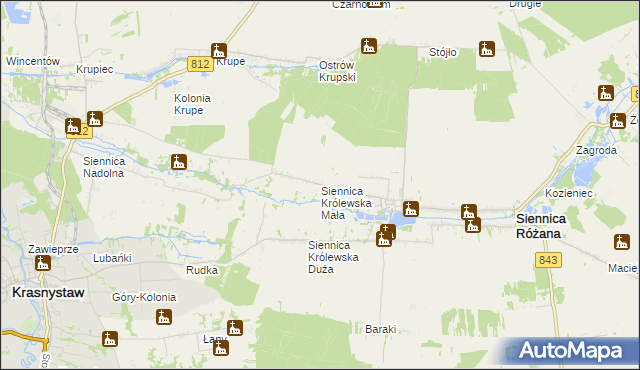 mapa Siennica Królewska Mała, Siennica Królewska Mała na mapie Targeo