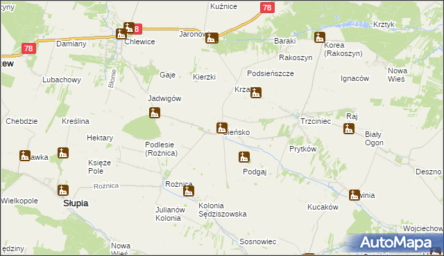 mapa Sieńsko, Sieńsko na mapie Targeo