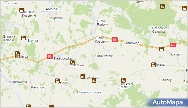 mapa Sierakowizna, Sierakowizna na mapie Targeo