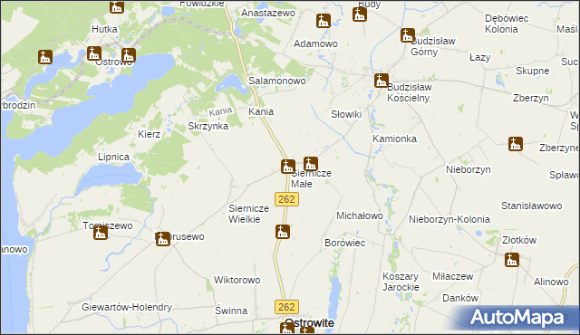 mapa Siernicze Małe, Siernicze Małe na mapie Targeo