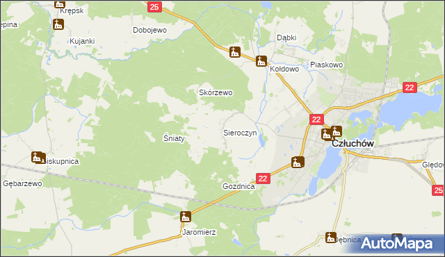 mapa Sieroczyn, Sieroczyn na mapie Targeo