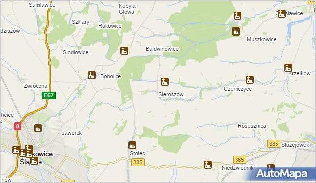 mapa Sieroszów, Sieroszów na mapie Targeo