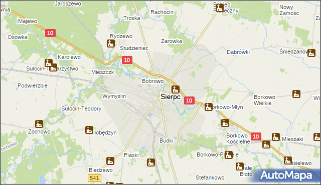 mapa Sierpc, Sierpc na mapie Targeo
