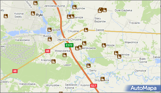mapa Sierskowola, Sierskowola na mapie Targeo