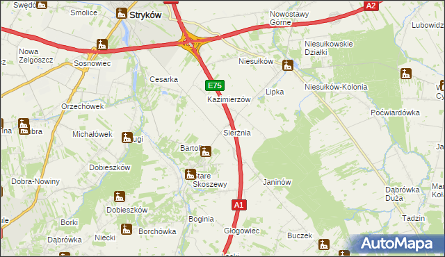 mapa Sierżnia, Sierżnia na mapie Targeo