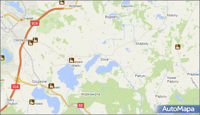 mapa Silice, Silice na mapie Targeo