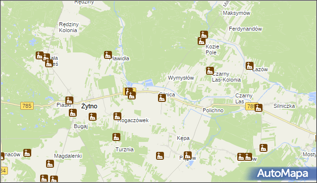 mapa Silnica, Silnica na mapie Targeo