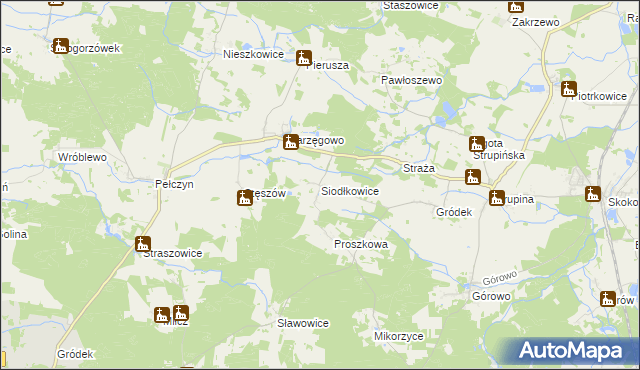 mapa Siodłkowice, Siodłkowice na mapie Targeo