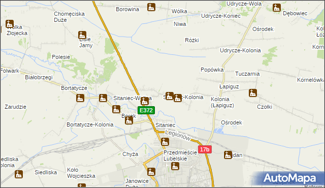 mapa Sitaniec-Kolonia, Sitaniec-Kolonia na mapie Targeo