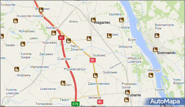 mapa Siutkowo, Siutkowo na mapie Targeo