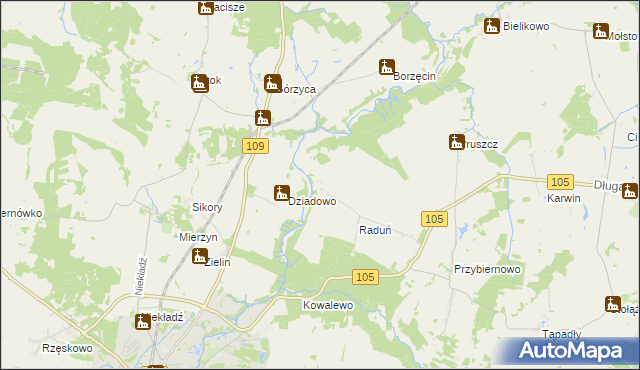 mapa Skalin gmina Gryfice, Skalin gmina Gryfice na mapie Targeo